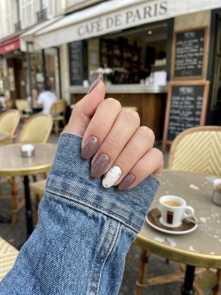 image Press-On Nails "Golden Nudy" – Forme Ovale  S Tany Mena