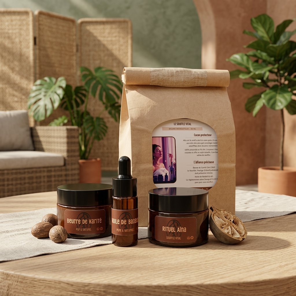 Ingrédients bruts pour baume maison : Beurre de Karité sauvage et huile de Baobab de Madagascar.